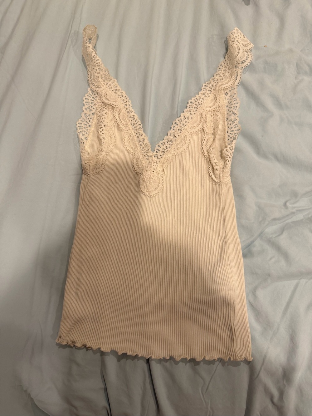 Madewell Lace-Trim Ribbed Camisole - Cream